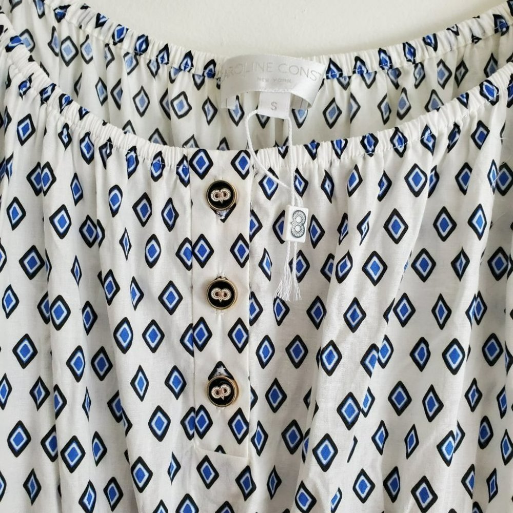 CAROLINE CONSTAS |  NWOT Bardot Flounce Midi Puff Sleeve DesignerDress (Size S) - Picture 12 of 14